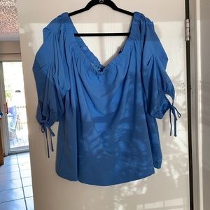 Blue off the shoulder Top *read description*